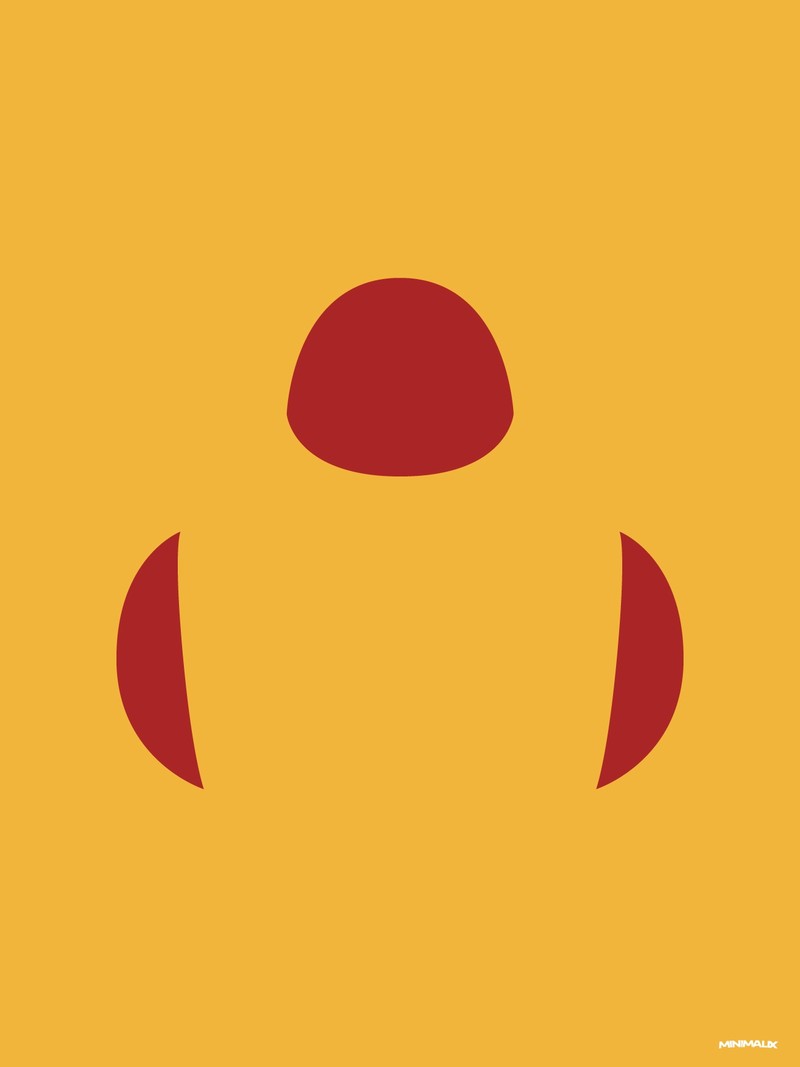 Affiche minimaliste jaune : trois formes rouge foncé sur fond jaune moutarde, un dôme arrondi en haut et deux croissants symétriques de chaque côté, comme une silhouette de scaphandre